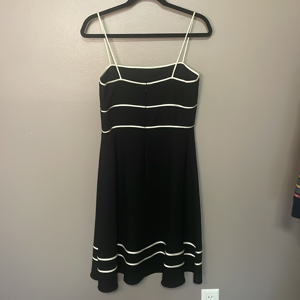 Talbots Women's Black and White A-Line Midi Dress Size 10 Medium Retro Vibes - Picture 6 of 9